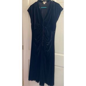 Jonathan Martin Black Velvet Midi Dress